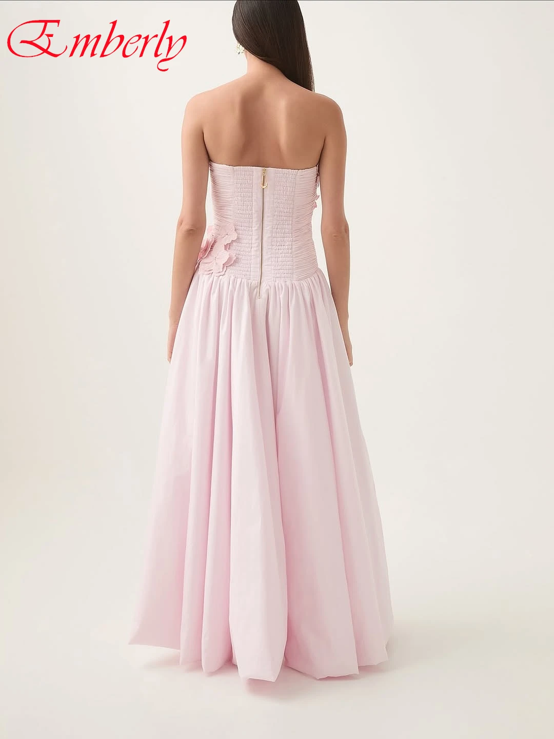 Customized A-Line Strapless Sleeveless Elegant Evening Dress Modern Delicate Bespoke Occasion Gowns High Quality Celebrity Gowns