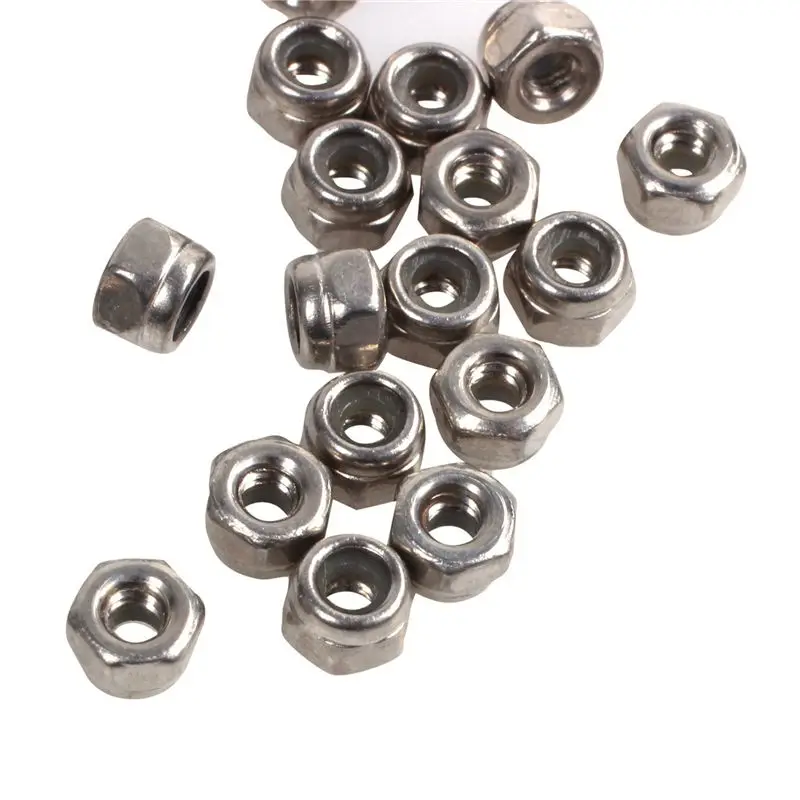 A96K-1000Pcs M2 Zinc Plated Self-Locking Nylon Insert Hex Lock Nuts