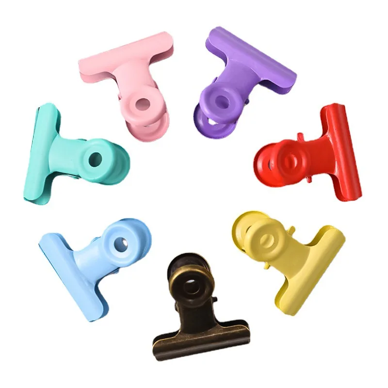 2 Pc Metal Binder Clips Multicolor  Folder Notes Photo Letter Paper Clip Clamp School Office Stationery for Kids Student Prize