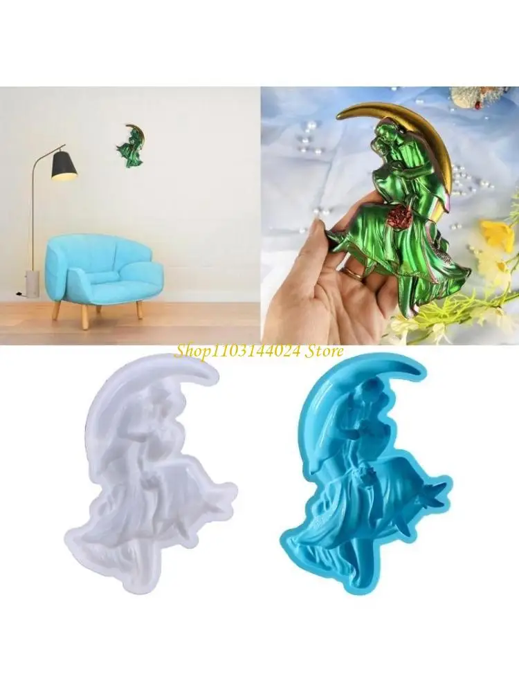 

N5KE Silicone Ornaments Moulds Couples Shaped Silicone DIY Hand-making Crafts Moulds Table Decorations Silicone Material