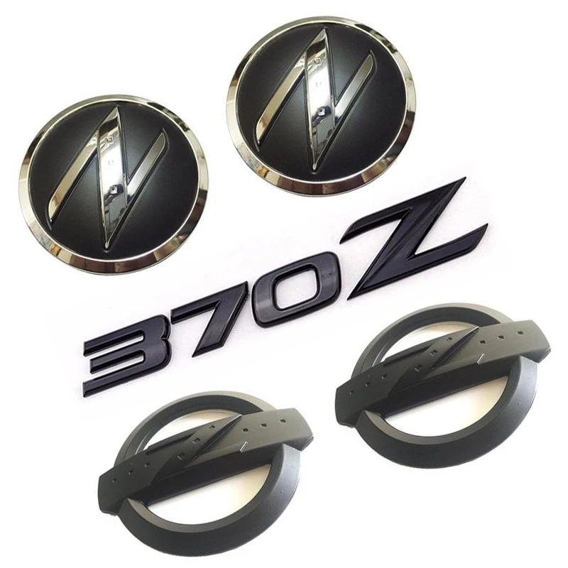 

One Set (5pcs) Black Z34 370Z Fairlady Logo Stickers Car Front Body Hood Emblem Badge