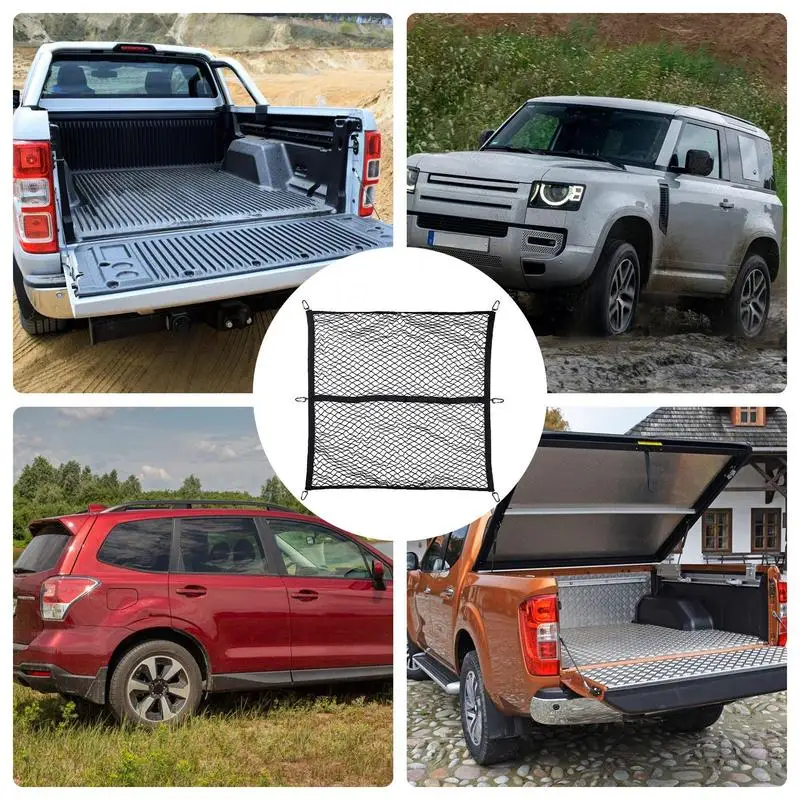 Car Back Rear Mesh Trunk Seat Cargo Net Auto Back Rear Trunk Organizer Clutter Roof Rack Net Storage Bag Pocket Cage For Truck