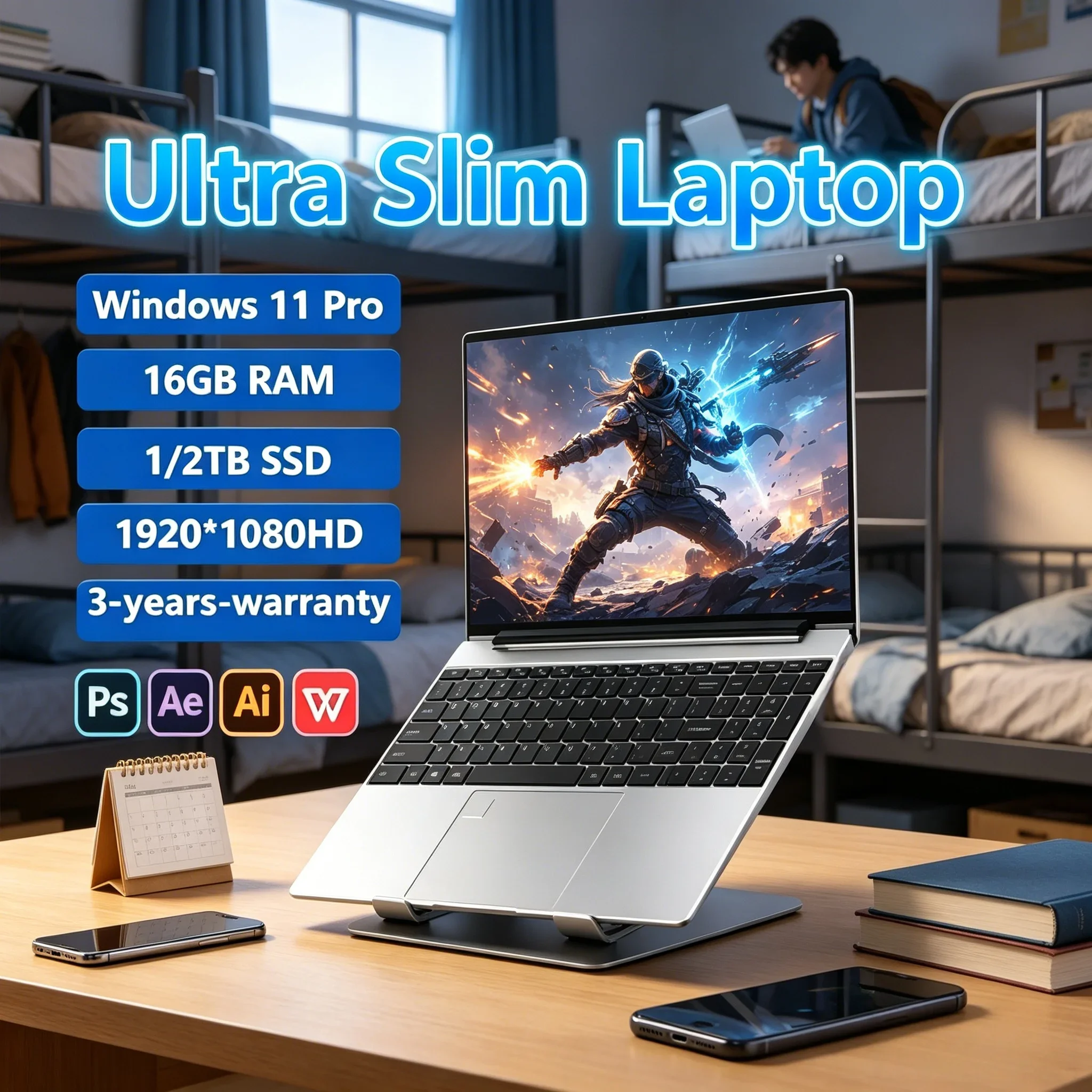 

Global Hot Sale 15.6 Inch Fingerprint Laptop N95 Processor 7500mAh Battery Fast Speed Office Entertainment PC