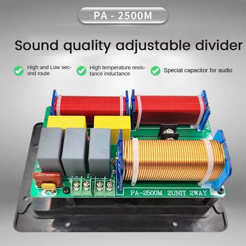New-2X 800W 2 Way Speaker Audio Frequency Divider Treble Bass 2 Unit Crossover Filters DIY HIFI Home Theater