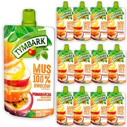 Tymbark Mus 100% pomarańcza marakuja jabłko banan 120 g x 12 sztuk