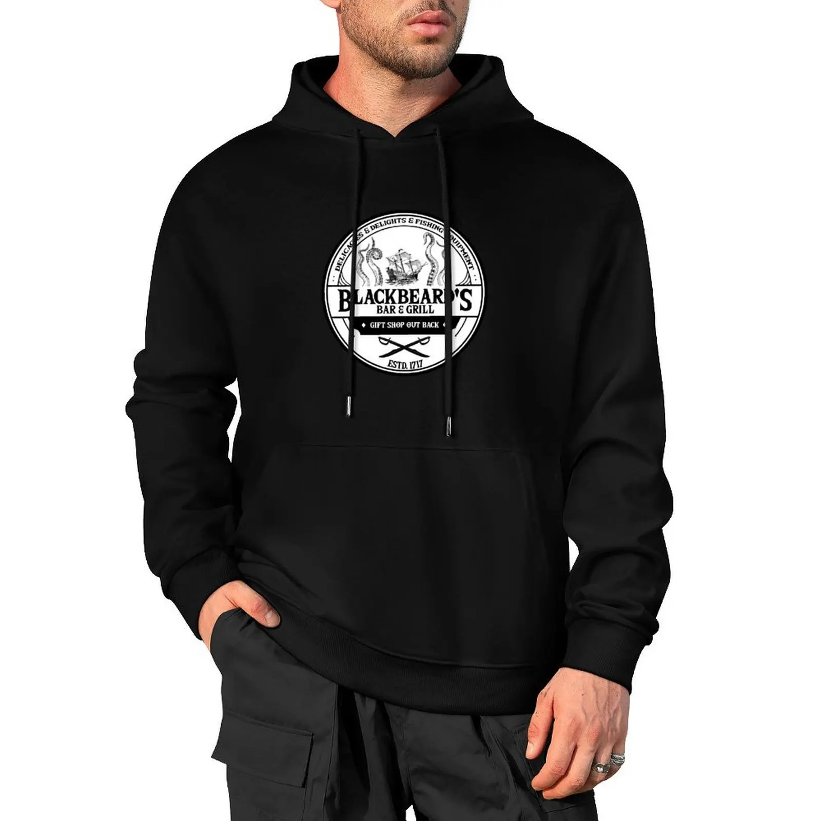 Blackbeard's Bar and Grill Pullover Hoodie autumn streetwear men men's clothes mens clothes autumn hoodie