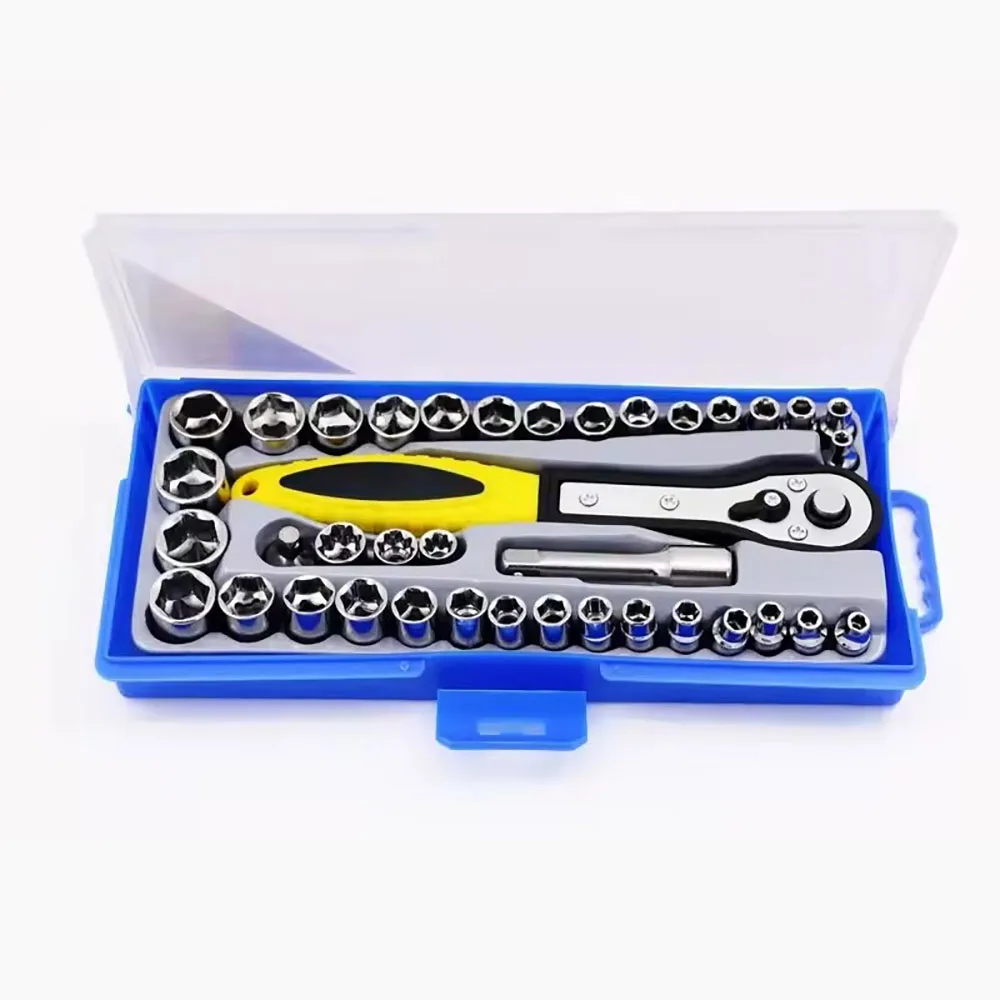 38 In 1 Torque Wrench Socket Set 3/8' Inch/Metric Ratchet Driver Socket Wrench Tool Set Kit Trox For Car Repair Hand Tool Kit