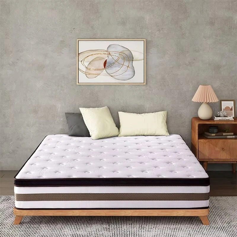 Cool Sleep Ice Fabric Orthopedic Memory foam Pocket Spring Mixed Mattress Roll in Box Cheap