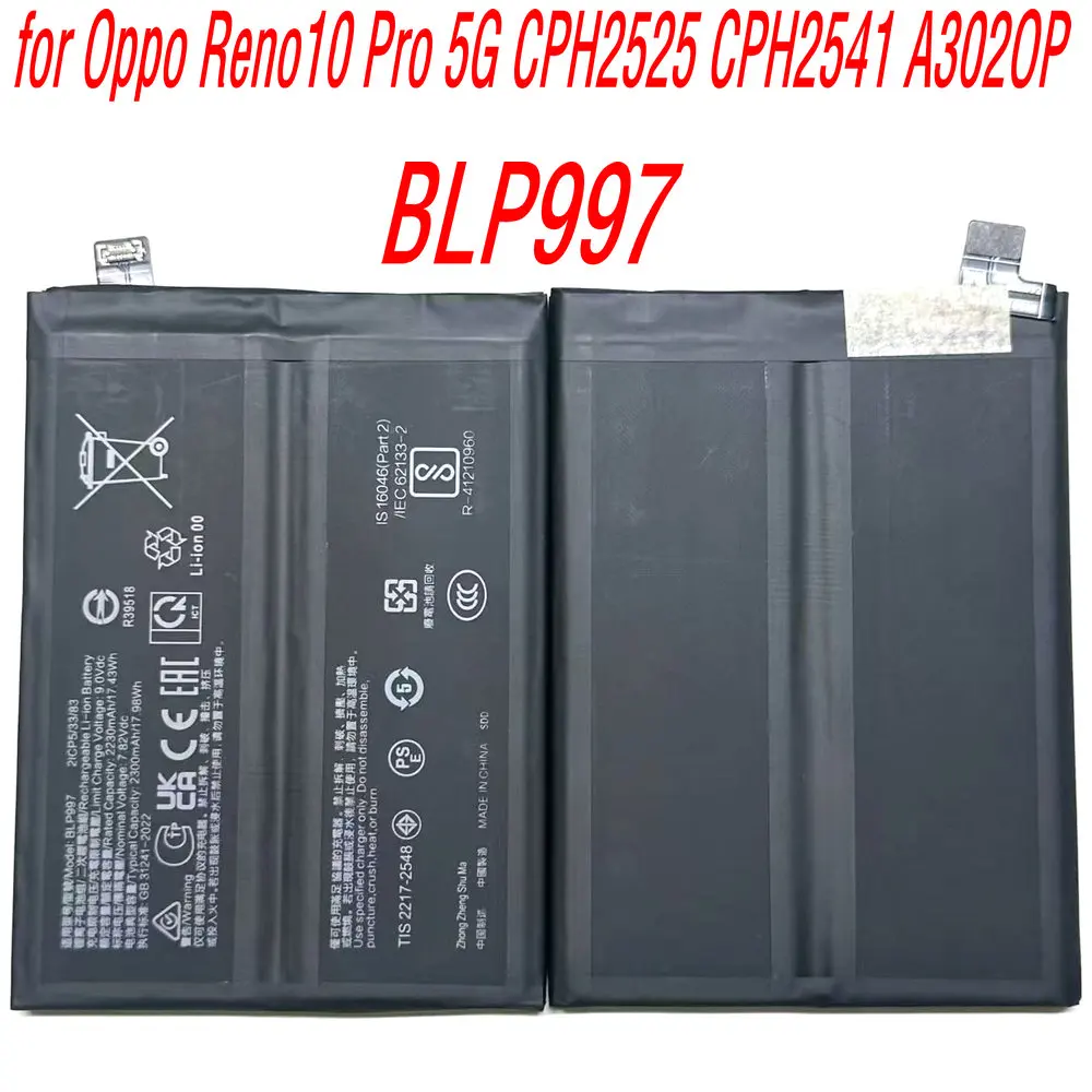 

New BLP997 High Capacity Replacement Battery for Oppo Reno10pro 5G PHV110 CPH2525 Mobile Phone
