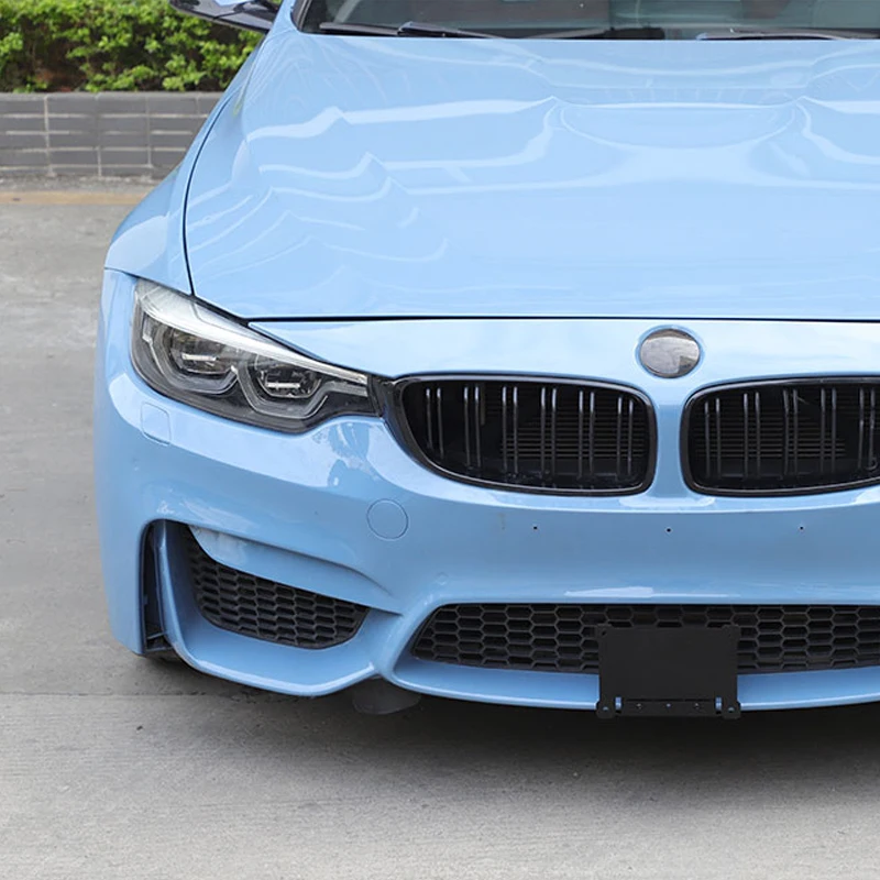 For BMW M3 M4 F80 F82 F83 2014-2019 Carbon Steel Black Car Front License Plate Frame License Plate Tray Base (US Version)