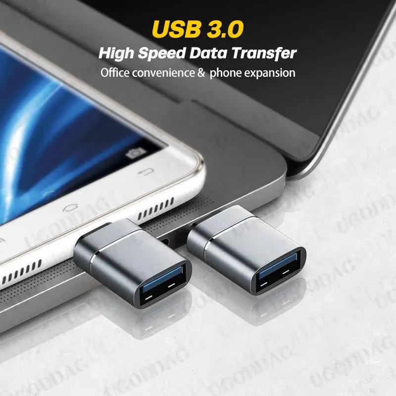 Type C To USB 3.0 OTG Adapter USB C Male To USB Female Converter for Macbook Air Pro Samsung S21 Xiaomi Huawei C Mouse OTG Plug image 2