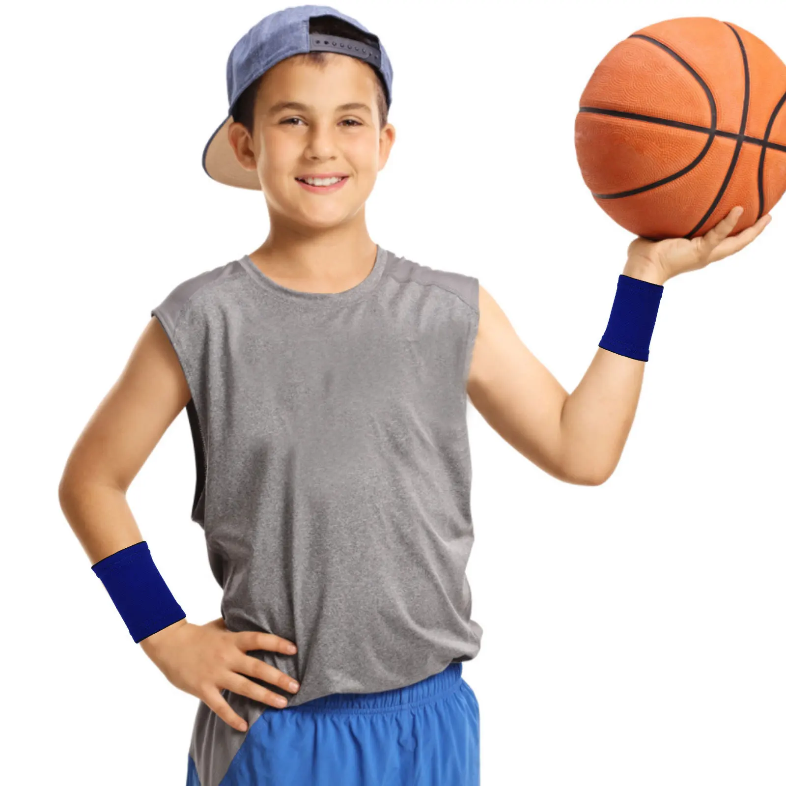 

1 Pair Sweat Absorbent Wrist Support Brace For Basketball Sports Fitness Workout Tennis Yoga Running Exercise Wristbands Men