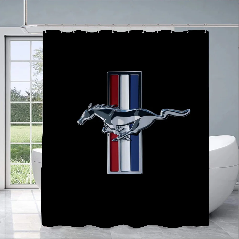 Mustang Car Logo 1130 Shower Curtains for Bathroom Curtain for Shower Accessories Bath Bedrooms Waterproof the Home Fabric Shade