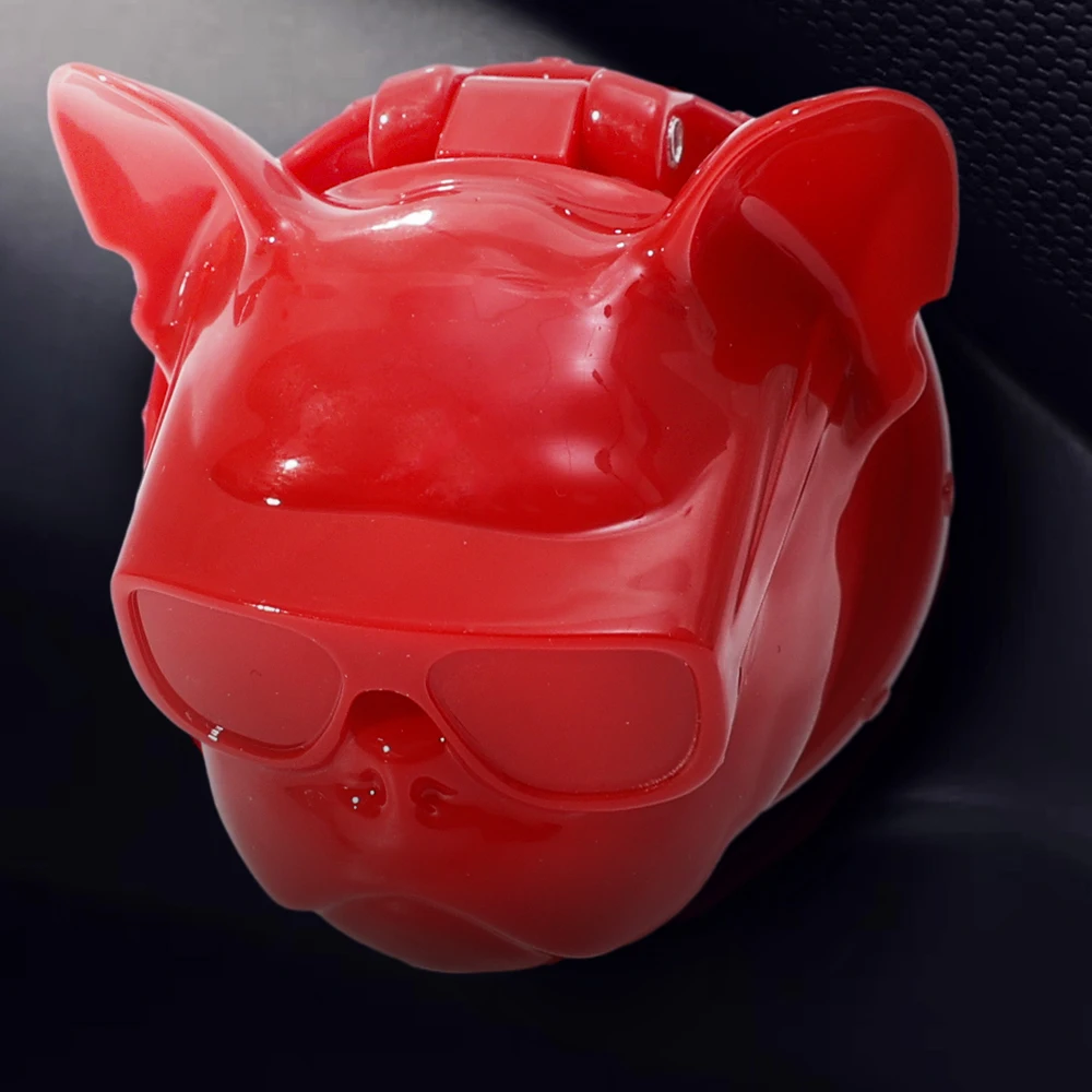 Car One-Button Start Decorative Cover French Bulldog Cartoon Engine Stop Push Switch Button Car Interior Stickers Accessories