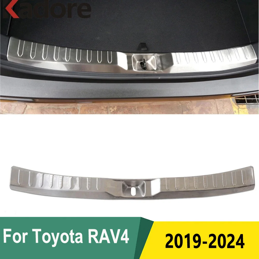 For Toyota RAV4 RAV 4 2019-2022 2023 2024 Tail Door Sill Scuff Guard Cover Rear Trunk Bumper Foot Plate Sticker Car Accessories