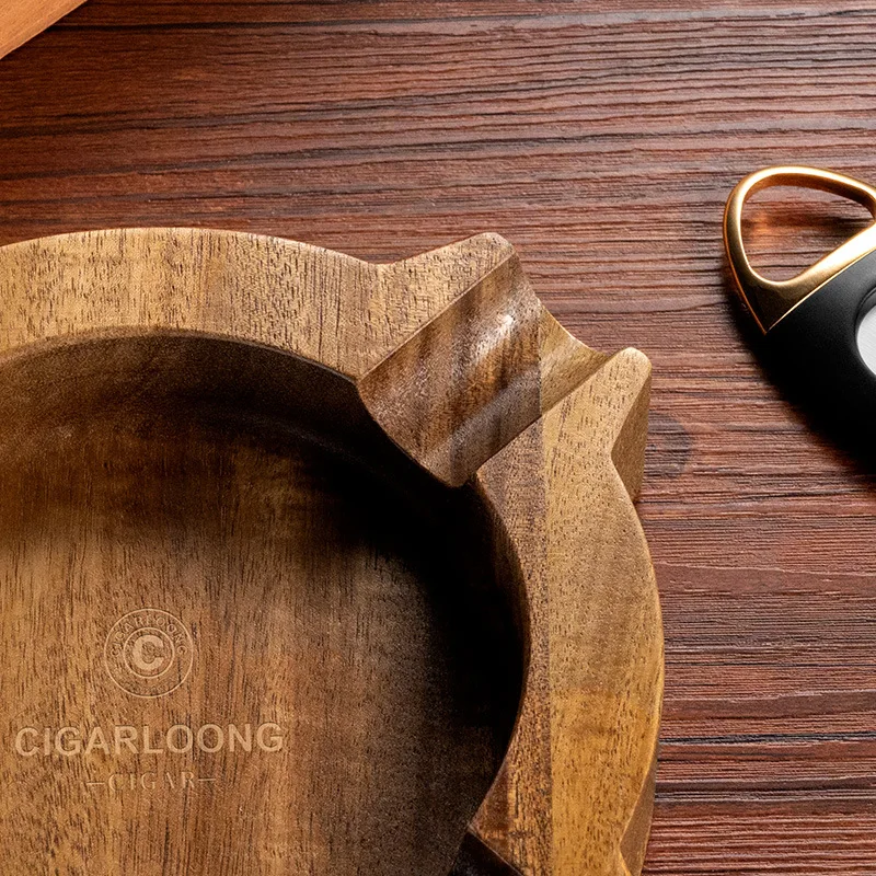 

Деревянная пепельница для сигар премиум-класса — пепельница из натурального ореха для домашнего/офисного декора (идея подарка)