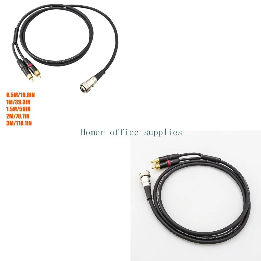 

K43B Durability 4Pin DIN male to 2RCA Cable for HiFi and Studio Equipment