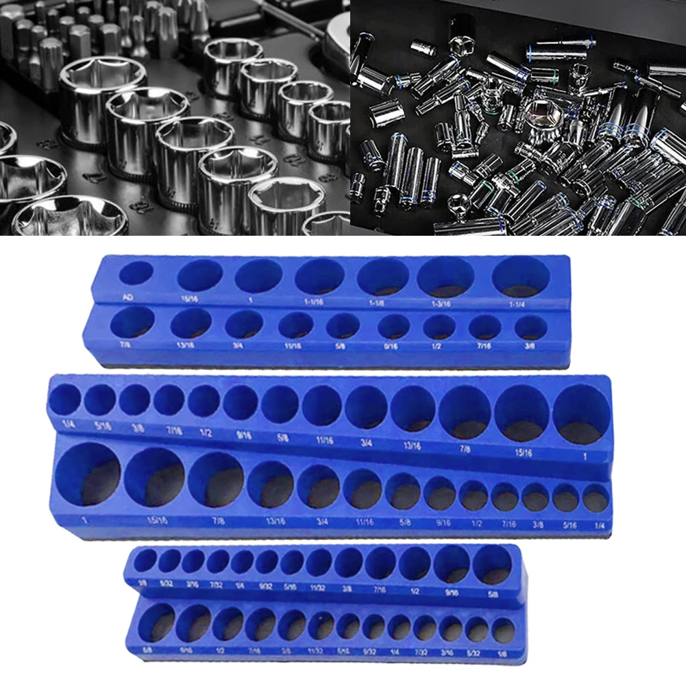 

Magnetic Socket Organizers Plastic Socket Display Holder Kit Metric SAE Magnetic Socket Organizers Professional Tools Organizer