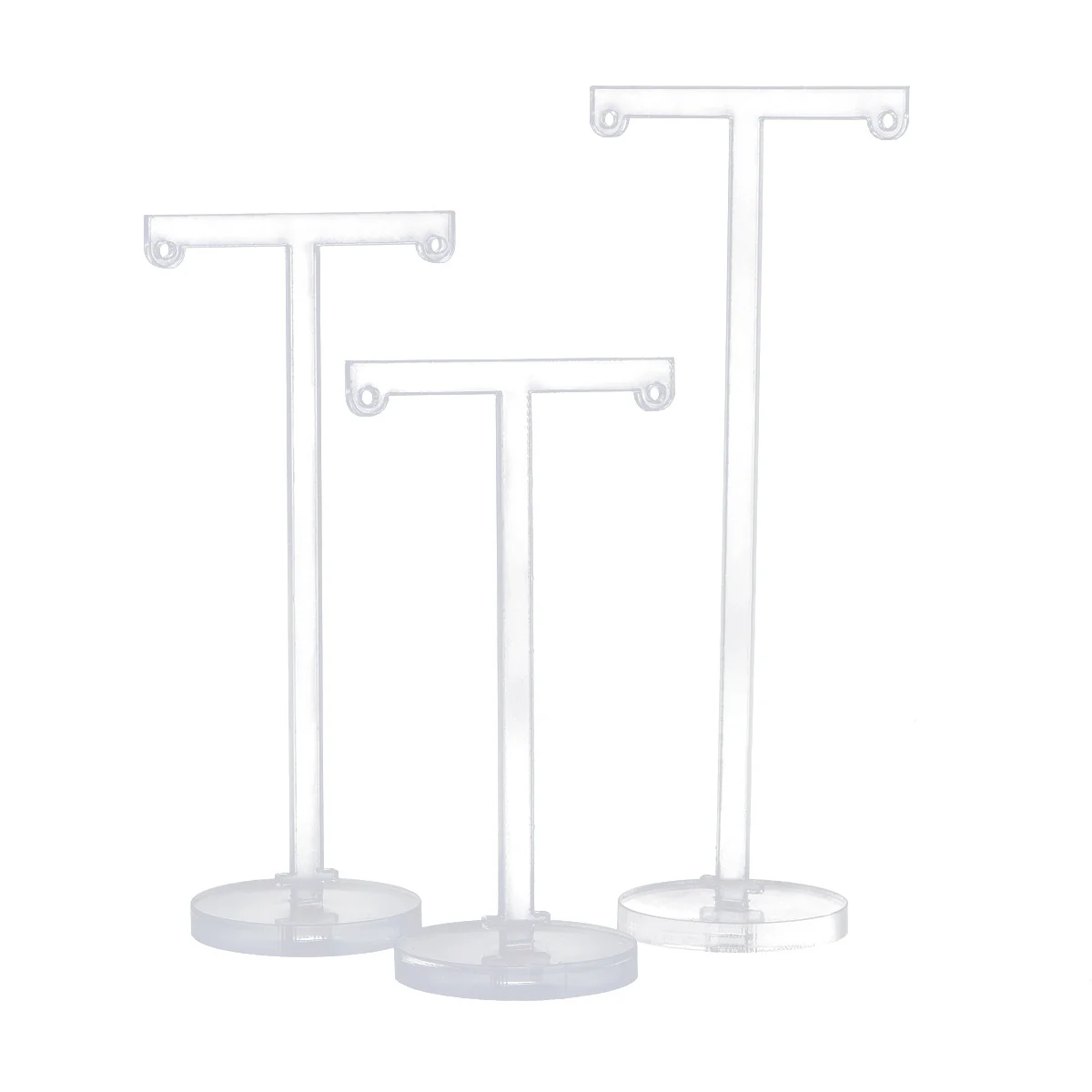 

3Pcs T-Shape Acrylic Earrings Display Stand Jewelry Organizer Thin Version for Earrings Bracelets Keys T Shape Earring Display