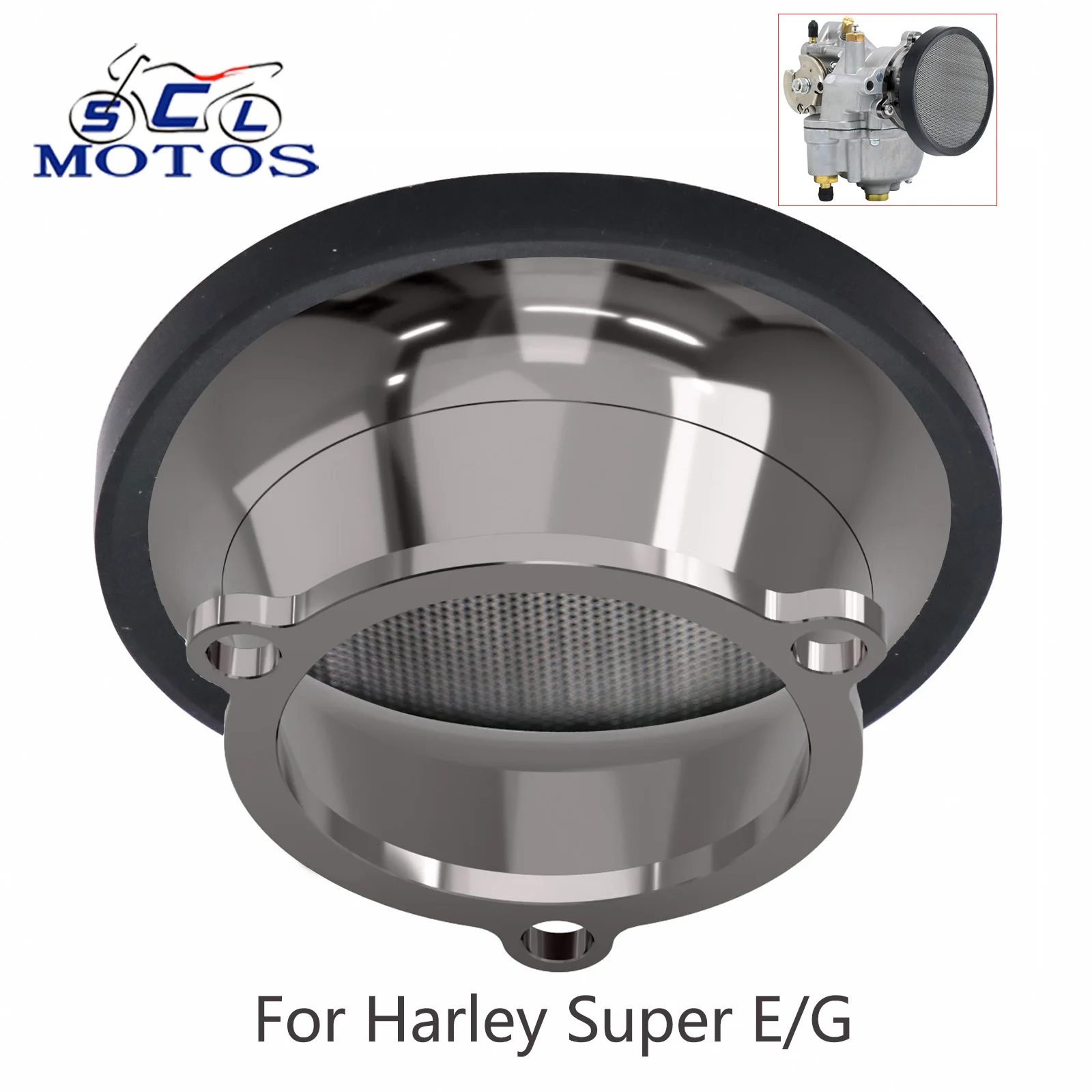 Sclmotos Air Cleaner Intake Filter Motorcycle Air Filter With Net Velocity Stack For Harley Model S&S Super E Super G Carburetor