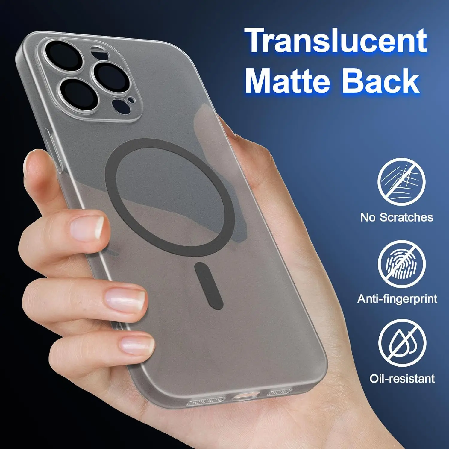 Ultra Thin Matte Transparent Phone Case for iPhone 16 15 14 12 13 Pro Max Magnetic Magsafe non yellowing Protection Phone Cover