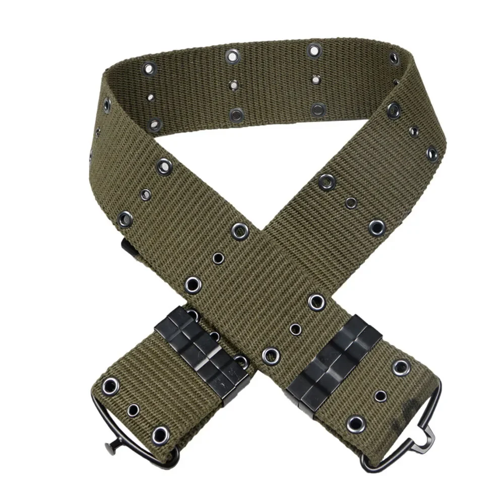 WWII WW2 US ARMY WEBBING EQUIPMENT CANVAS STRAP M1961 M1956 PISTOL BELT ARMY GREEN OUTDOOR
