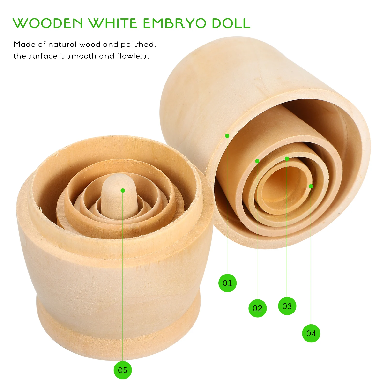 

10 Sets Wooden Nesting Kids Educational Brain Development Toys DIY Painting Unpainted Russian Wood Shape for Children
