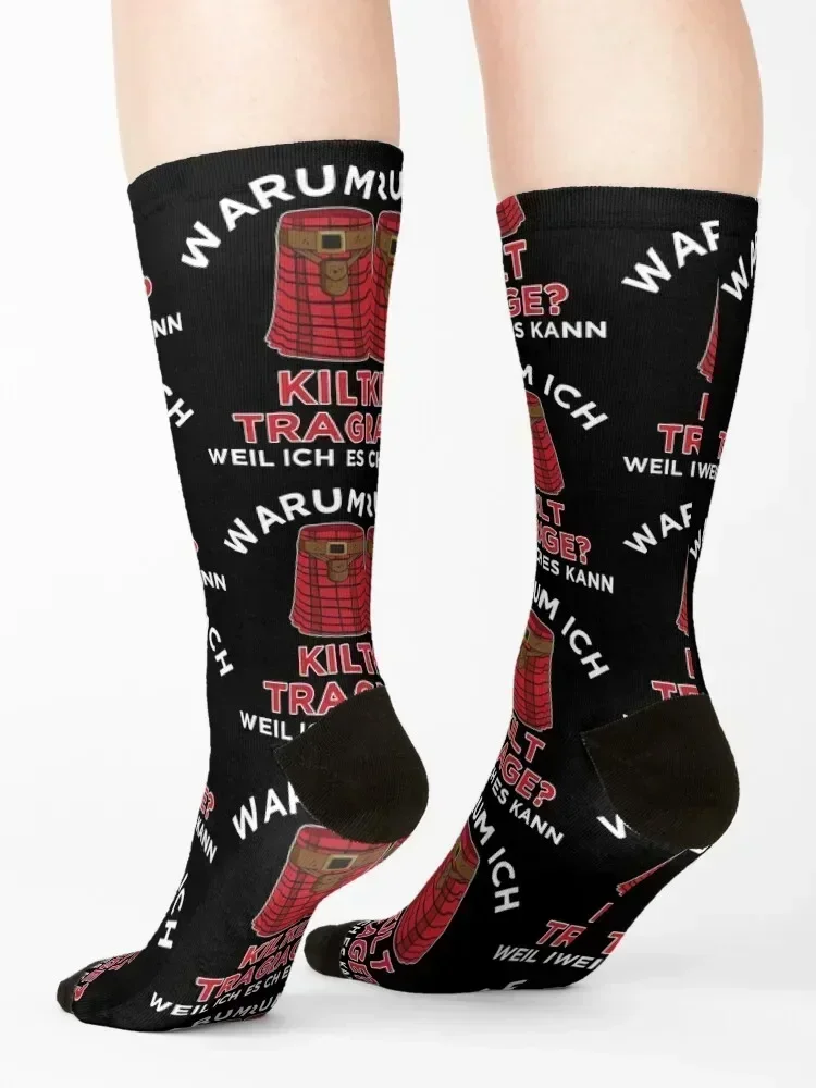 Warum Ich Kilt Trage? Schotte Geschenk Schottland Socks valentine gift ideas New year's Running luxury Socks Female Men's