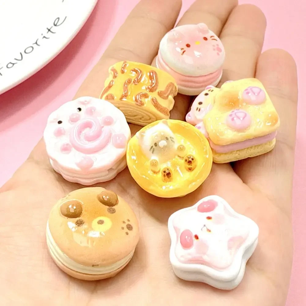 Cute Resin Animal Biscuit Cake Figurine Miniature Dollhouse Decor Micro Landscape DIY Crafts Scrapbooking Home Decoration Gift