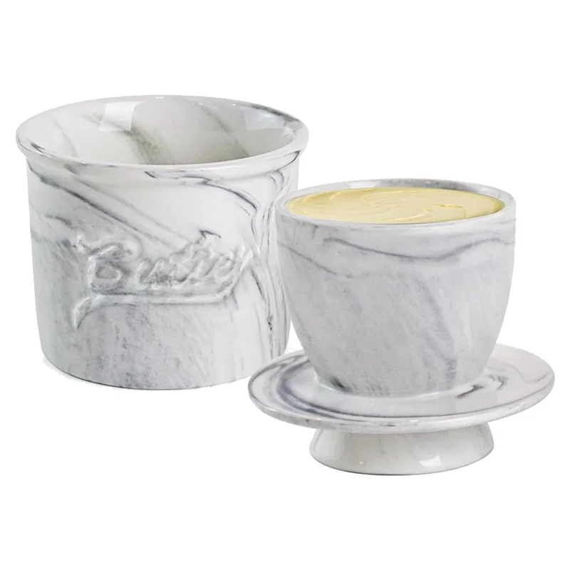 

ABJO-Butter Crock For Counter With Water, Butter Keeper For Spreadable Butter Butter Dish With Lid For Countertop