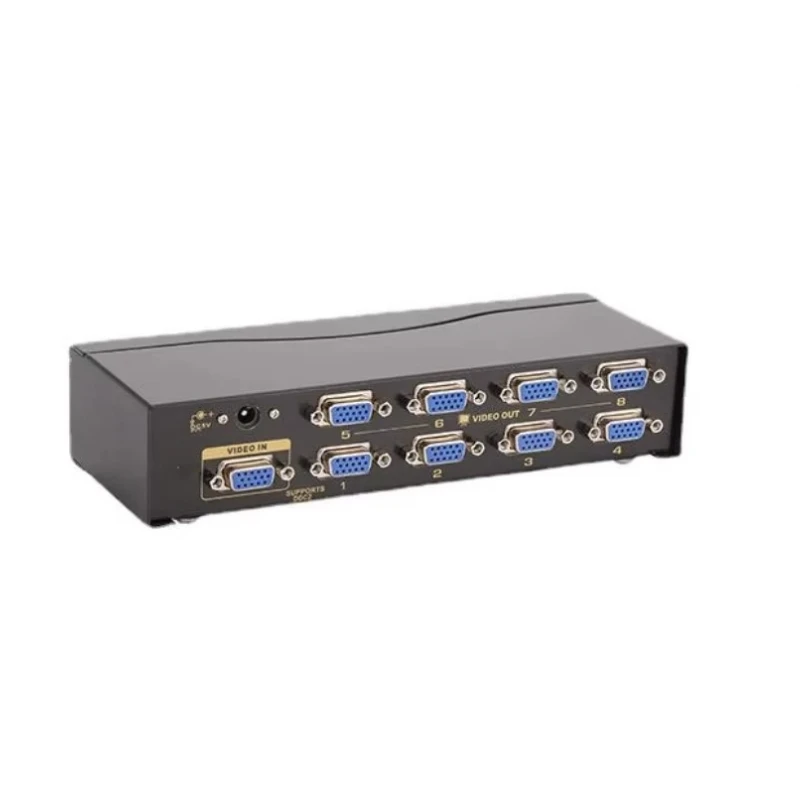 

1 in 8 out 1x8 8 port VGA separator 1 PC to 8 monitor TV LCD Video Audio Separator Box 2048 * 1536
