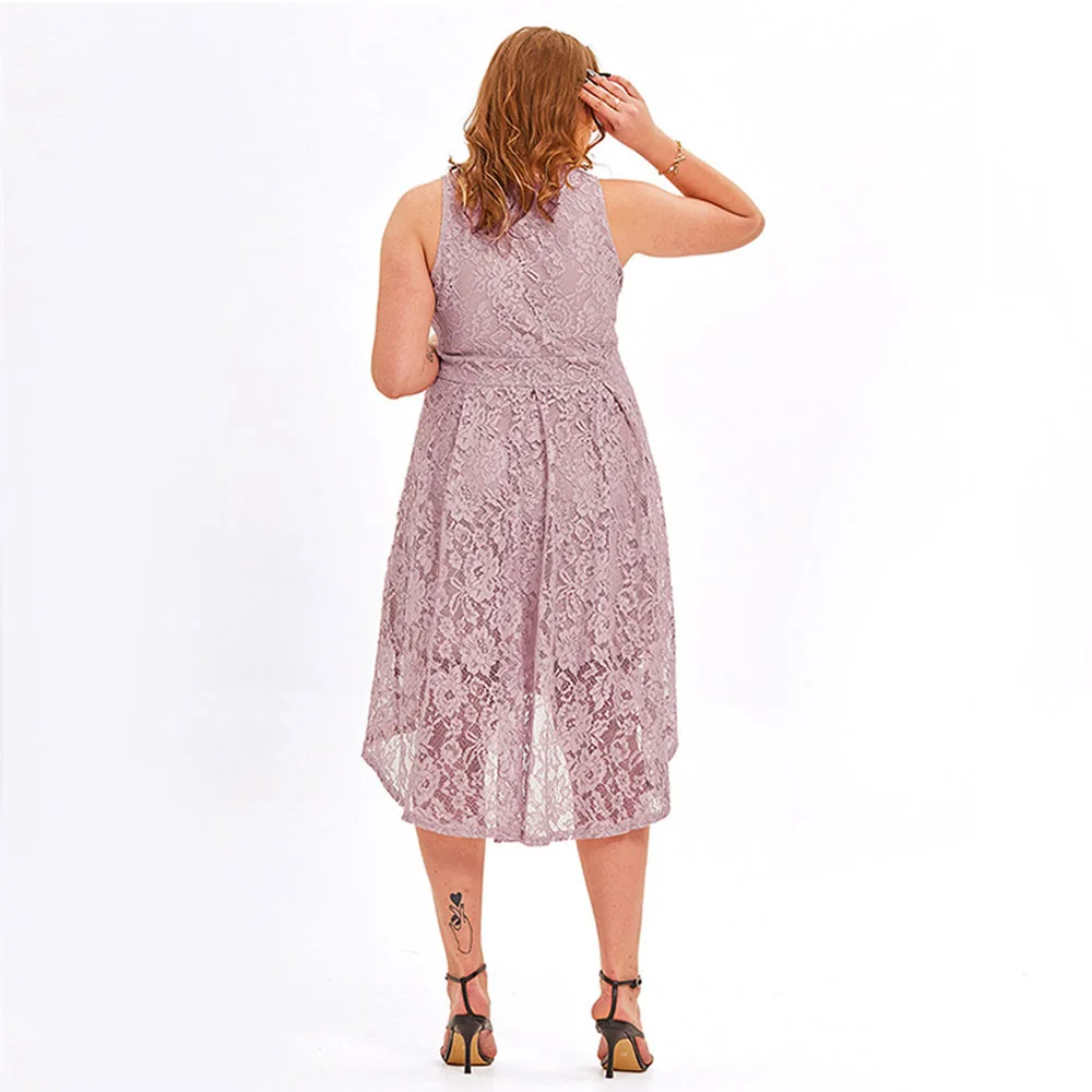 Plus Size Dresses For Women 2023 Sexy Sleeveless Tank Dress Summer Asymmetrical V-neck Elegant Evening Party Dresses Large Size