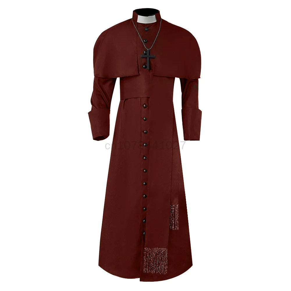 2023 Clergy Men Cassock Priest Costume Bishop Roman Catholic Church Soutane Pope Pastor Father Mass Missionary Robes Outfit