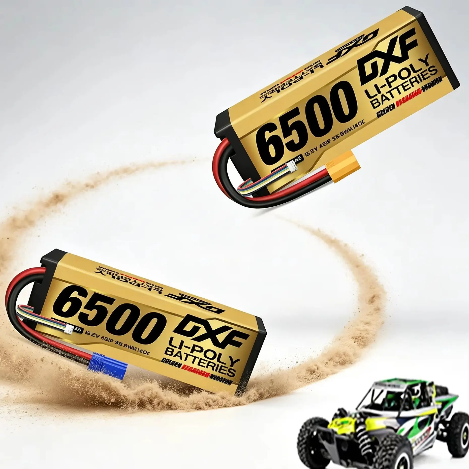 DXF 4S Lipo-Akku 6500mAh 15.2V 140C XT90 EC5 Stecker Hardcase LCG für 1/8 Buggy Graphene Truggy Offroad Auto Boot LKW RACING