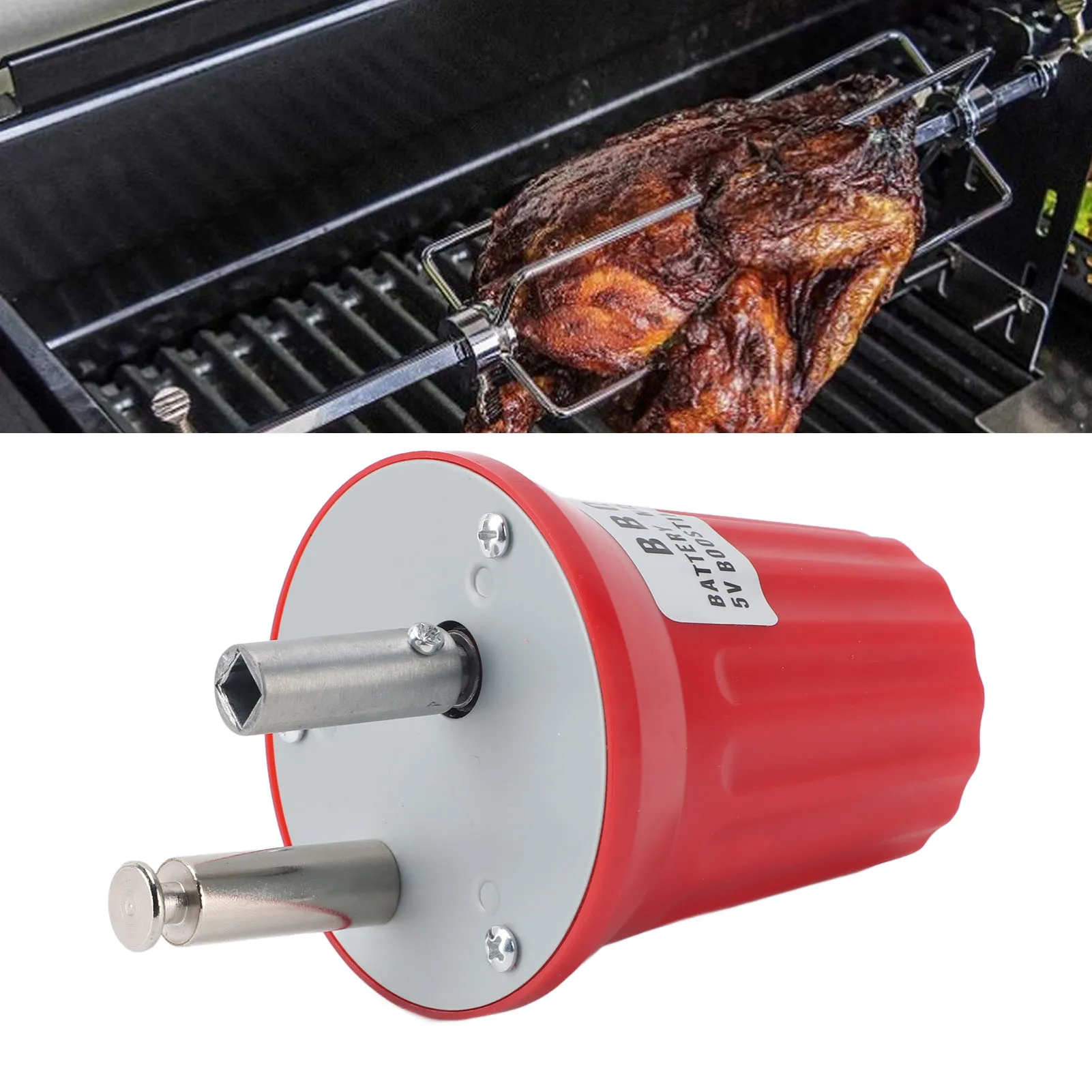 Barbecue Grill Rotator Motor Large Torsion 5V to 12V USB Boost Powered Electric Grill Rotator Motor Barbecue Grill Rotator Motor