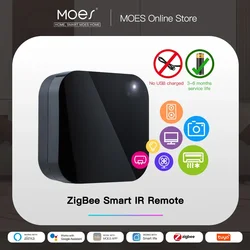 Moes Tuya Zigbee Smart Ir Afstandsbediening Universele Infrarood Afstandsbediening Voor Smart Home Werkt Met Alexa Google Thuis