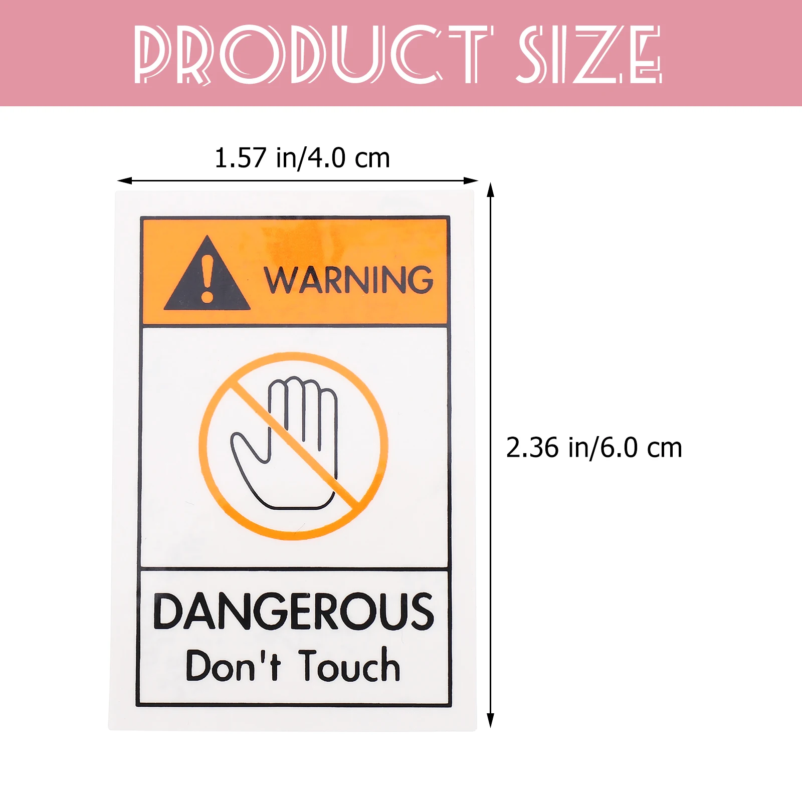 2pcs Do Not Touch Sticker Safety Warning Sign Decal No Touch Sign Self Adhesive Peel Security Caution Label Sticker For
