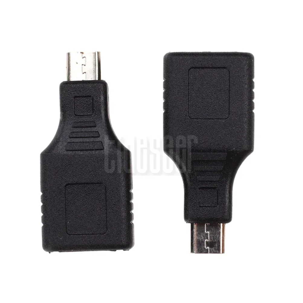 500pcs Mini 5Pin Male To USB 2.0 A Female Connector Data Sync OTG Adapter Converter for Car U-Disk MP3 MP4 Phones Tablets