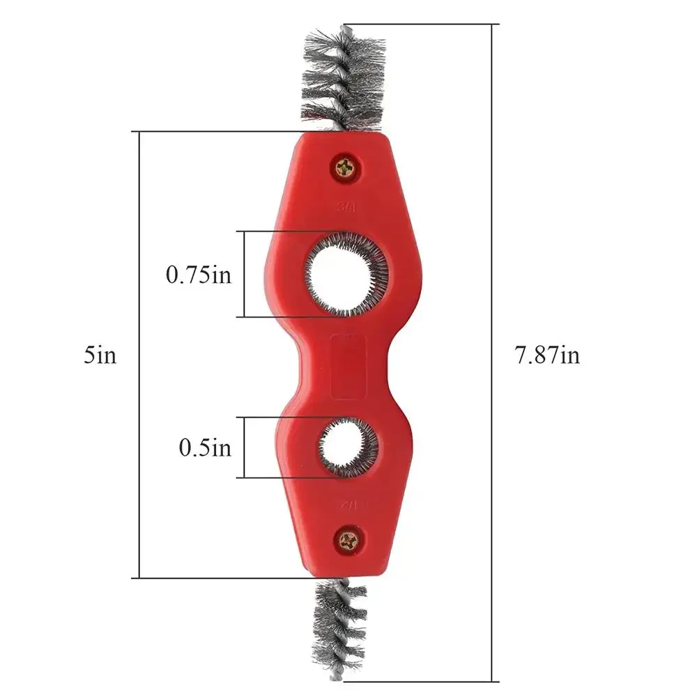 4 in 1 Double-headed Copper Pipe Brush Copper Tube Polishing Inside Outside Reamer Pipe Cleaner Chamfering Tool Pipe Deburrer