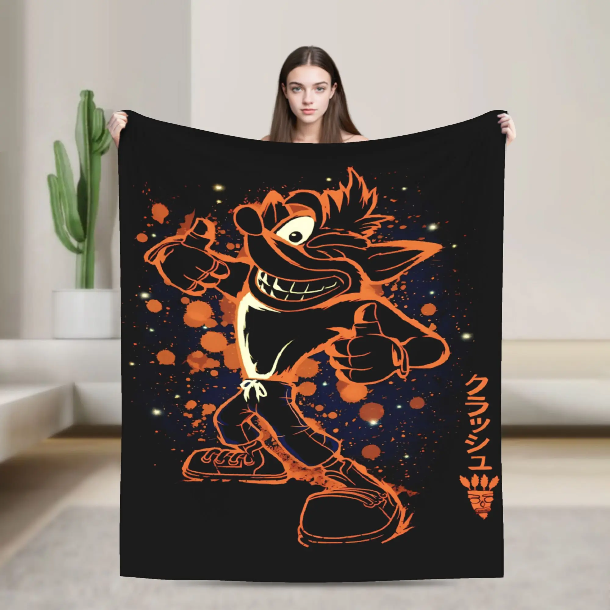 Crashs Bandicoots Flannel Blankets Winter  Warm Soft Throw Blanket for Kids Couch Bed Funny Bedspread Sofa Bed Cover