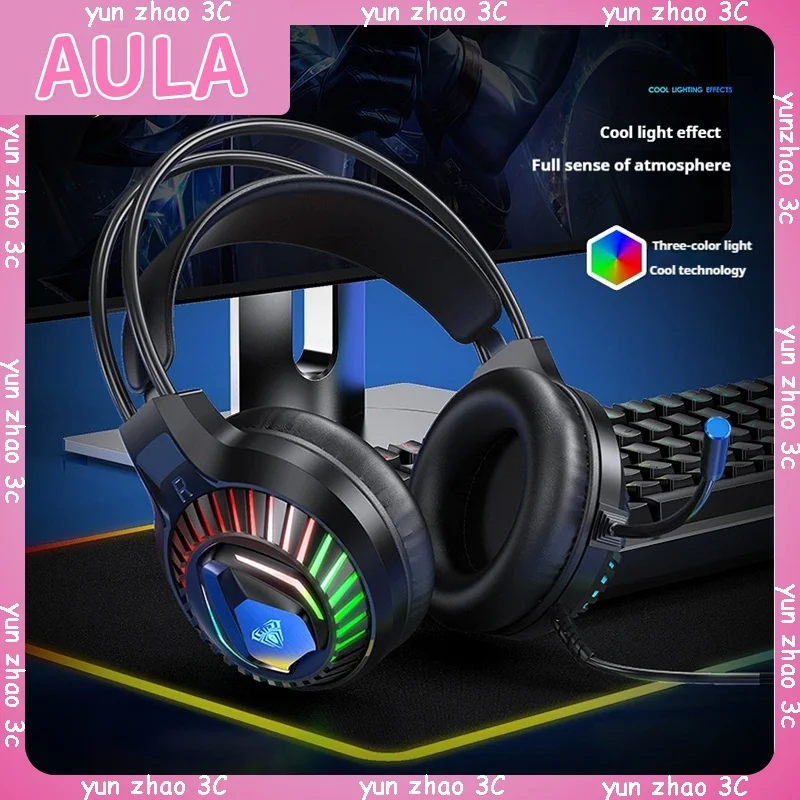 

Aula S605 Headworn Game Earphones, Internet Cafe Esports Earphones, Internet Cafe Earphones Rgb Stereoscopic Noise Reduction Pc