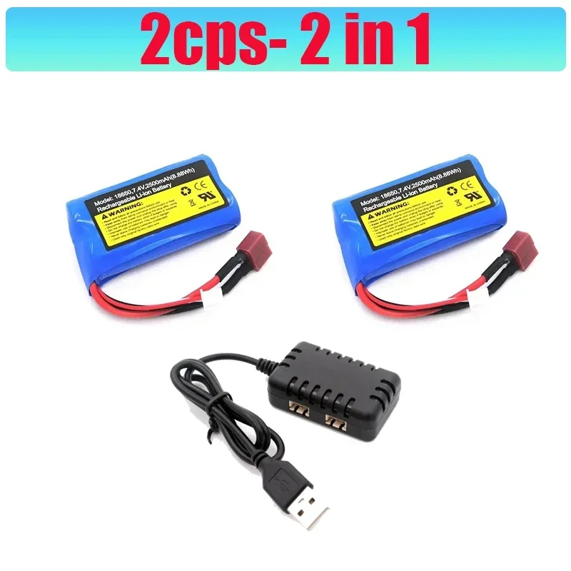 2S 7.4V Lipo battery for SCY 16010 16102 16103 JJRC Q130 RC car battery spare parts 7.4v 2500mah RC Cars Boats Trucks Battery