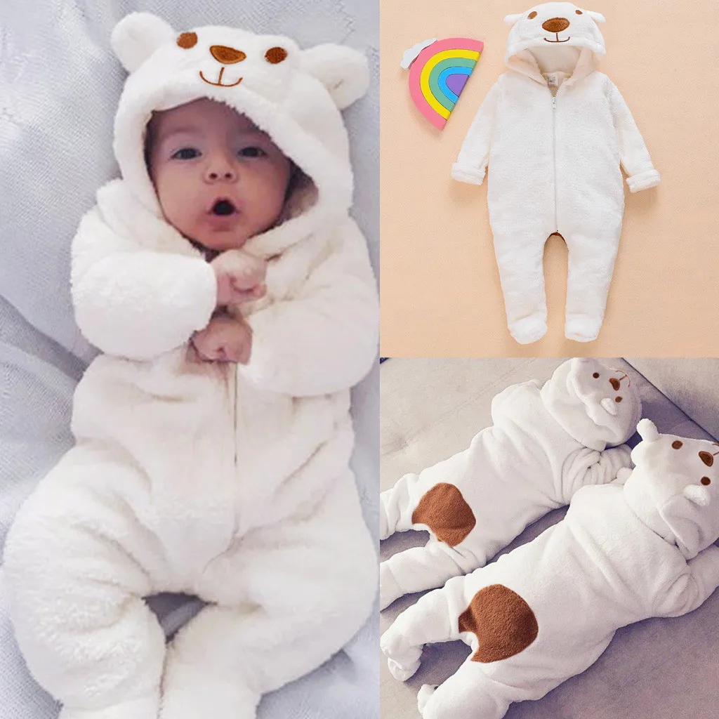 Infant Warm Girl Boy Baby Romper Spring Autumn Winer Girl Clothes Infant Fleece Coat For Child Hooded Jumpsuit Coat&Jacket 유아가을옷