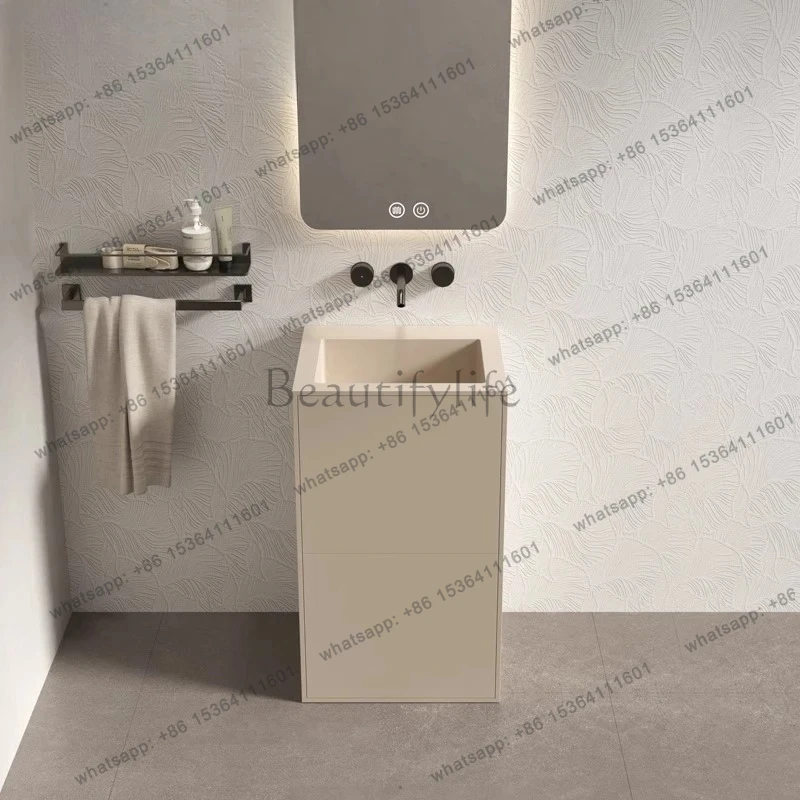 Artificial Stone Wash Basin Integrated Floor-to-ceiling Hotel Household Storage Square Column Basin