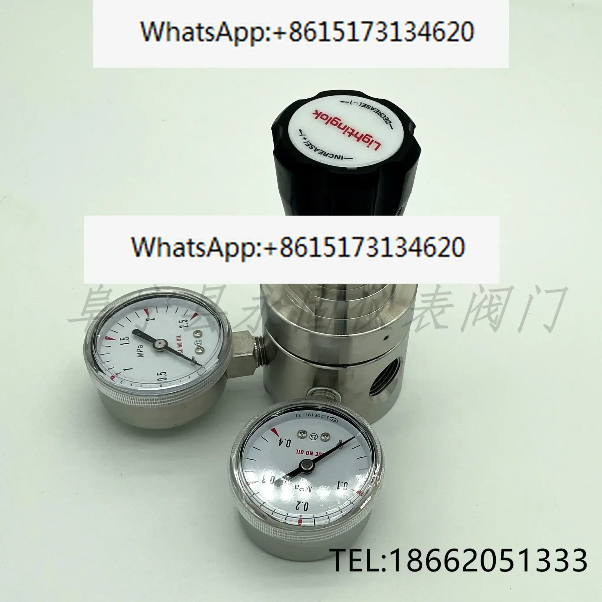 316L stainless steel pressure reducing valve, large flow stabilizing valve, standard gas, nitrogen, ammonia, DN15, quarter