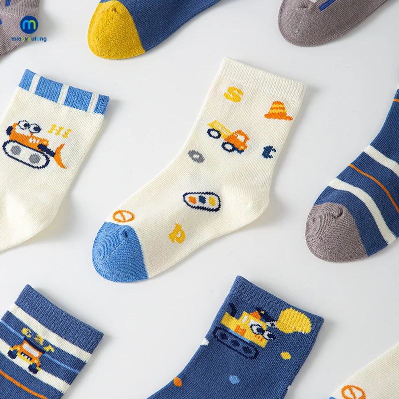 5 Pairs /Lot Baby Girls Socks Autumn Winter Cartoon Children Socks Boneless Combed Cotton Infant Toddler Boy Socks Miaoyoutong