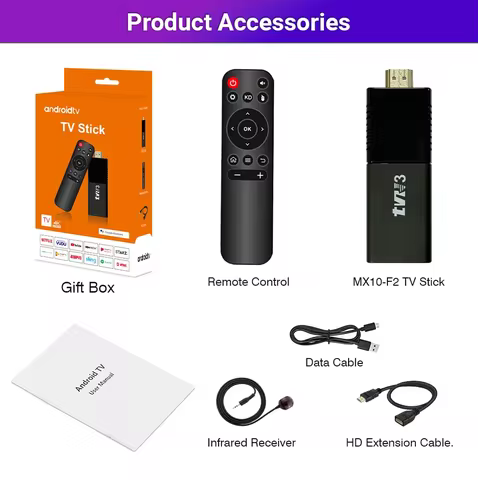 Factory TVR3 TV Stick Android 13.0 4K HD 2G 16G TV Box 2.4G Wifi Smart TV Box Media Player TV Receiver Android TV Stick TV98