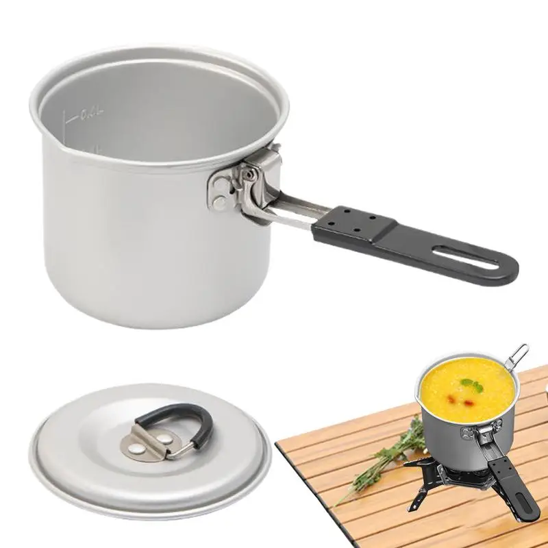 Small Stockpot For Outdoor 700ml Aluminum Alloy Stockpot With Handle Lightweight Design Cooking Tool For Hiking Camping Picnic