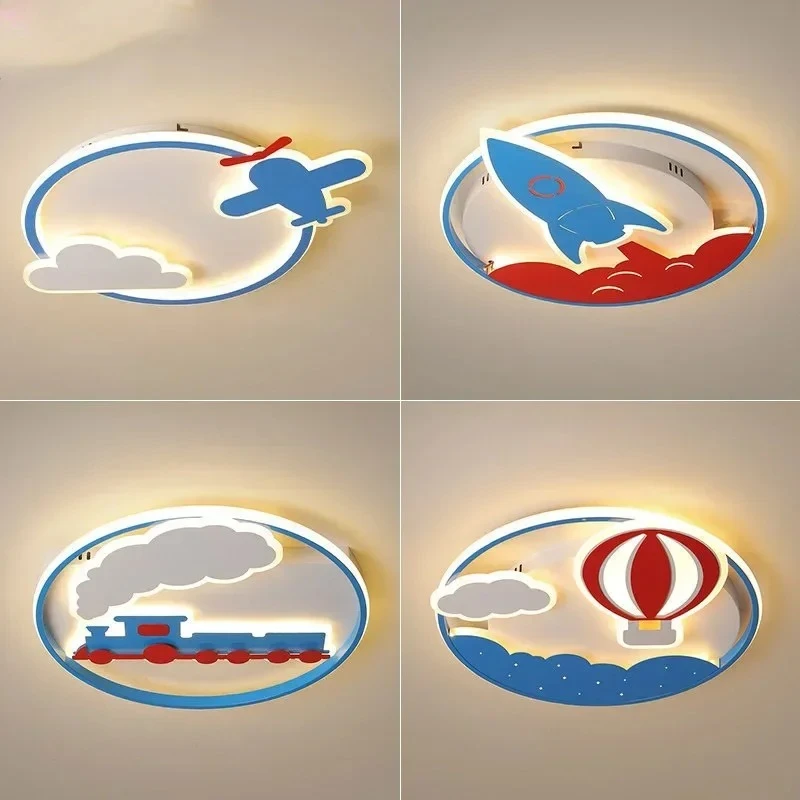 Cartoon Children's Ceiling Light Cute Aircraft Bedroom Creative Children's Room Light Boy LED Ceiling Light Aviation Tour
