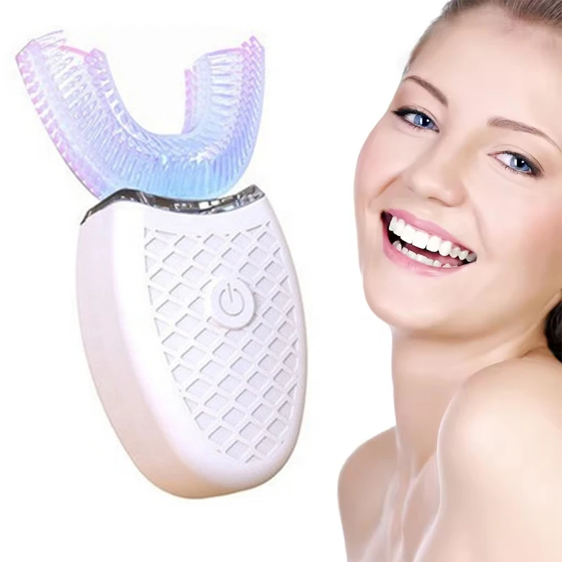 

U-shaped Mouthed Electric Toothbrush with Replacement Brush Head - 3D Coverage for Comfortable Fit